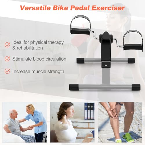 Mini Exercise Bike Folding Under Desk Pedal Exerciser LCD Display Adjustable Resistance Portable A7