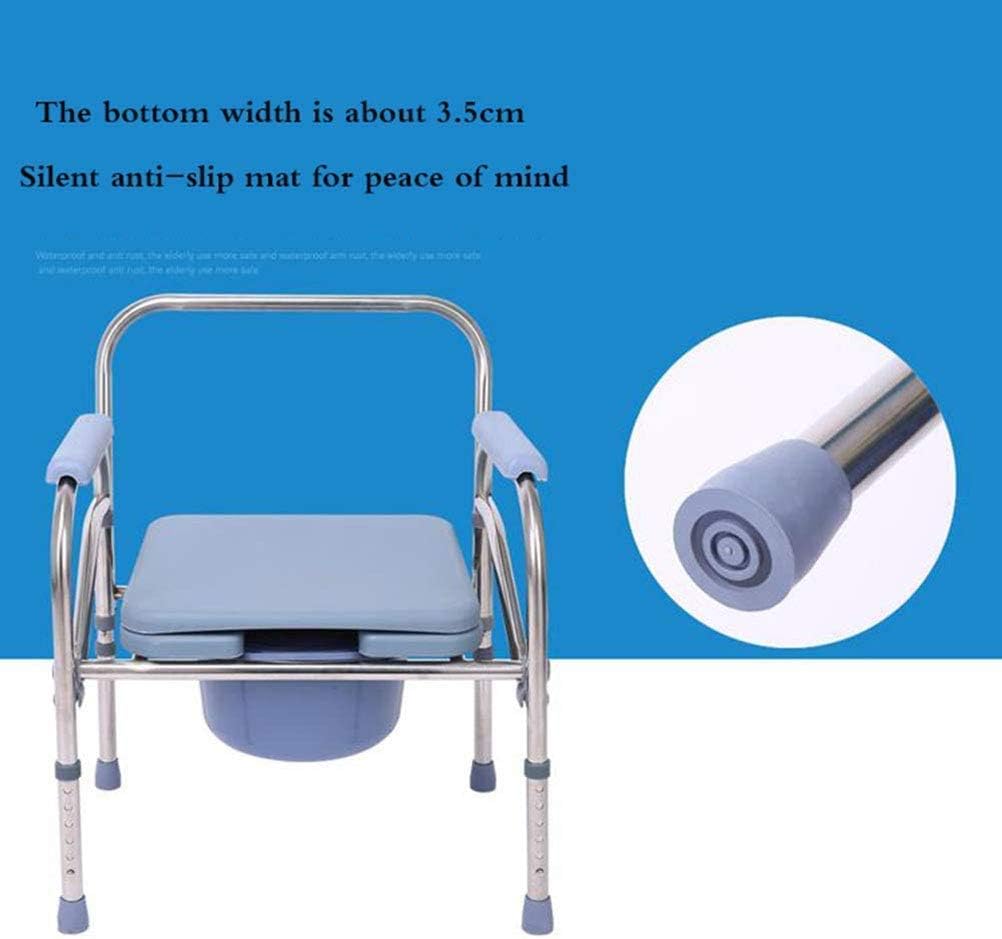 Portable Bedside Commode Chair, Non Slip Mobile Toilet, Adjustable Height for Elderly a7