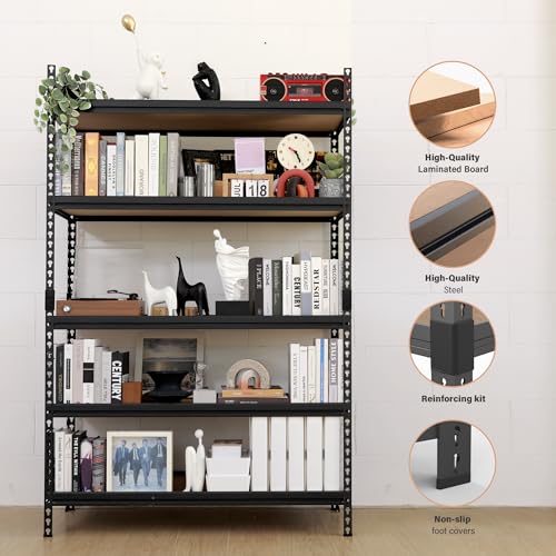 Storage Shelves 4 Tier Adjustable Heavy Duty Metal Unit Black k7m