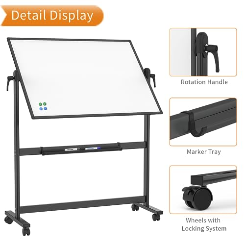 Magnetic Mobile Whiteboard 48x36 Aluminium Frame Stand k7
