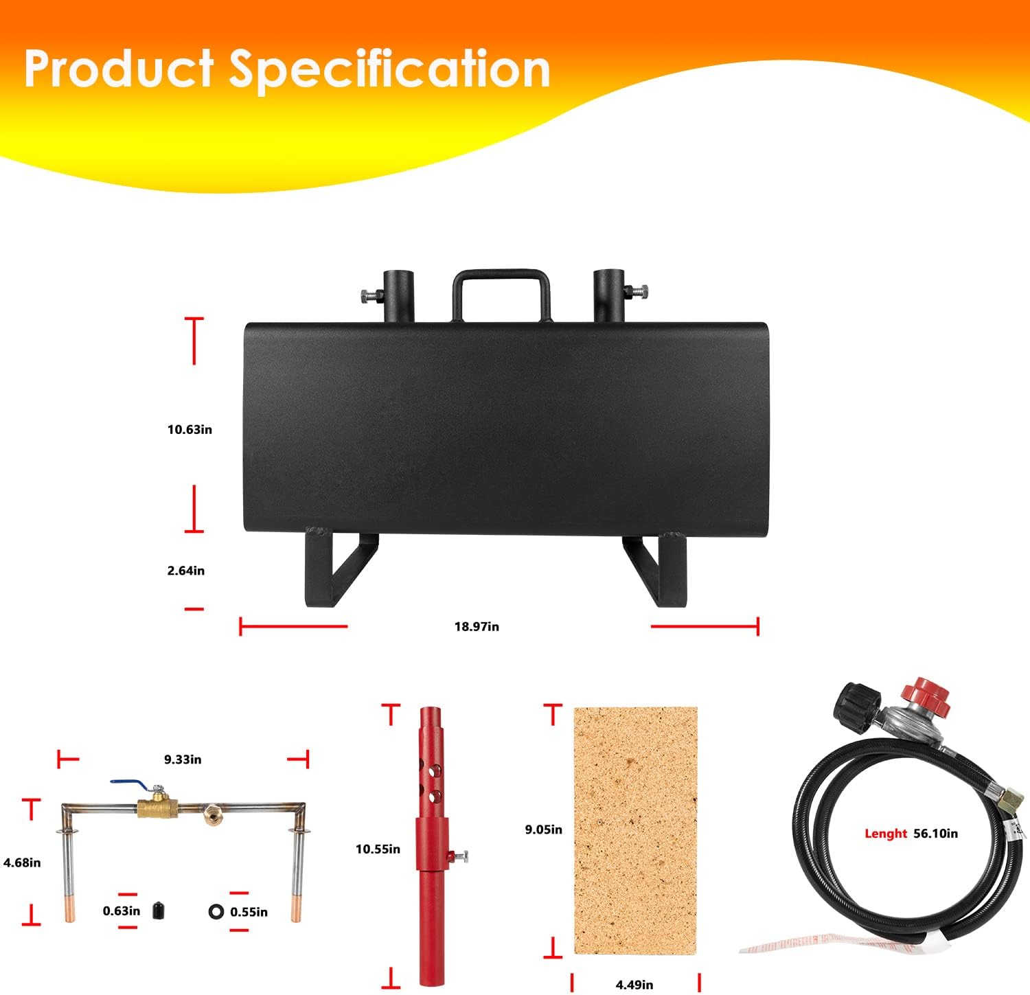 Propane Gas Forge Portable Double Burner Blacksmithing Large Capacity q7