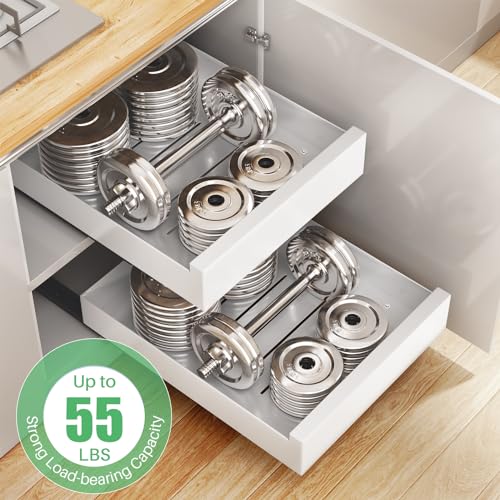 Cabinet Organizer Expandable Slide Out Drawer Adhesive Shelf k7m