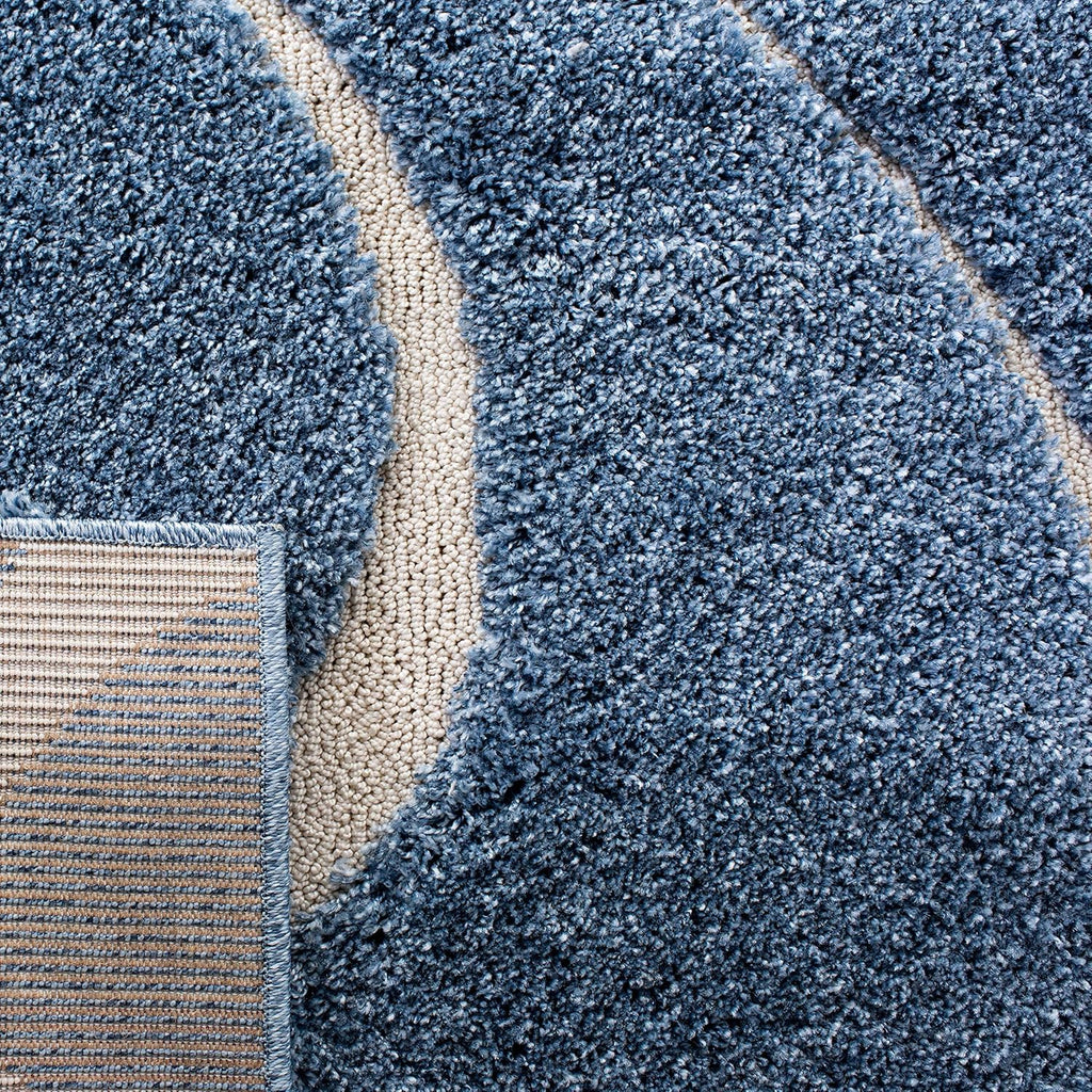 Shag Area Rug 8'6" x 12' Light Blue Cream k7