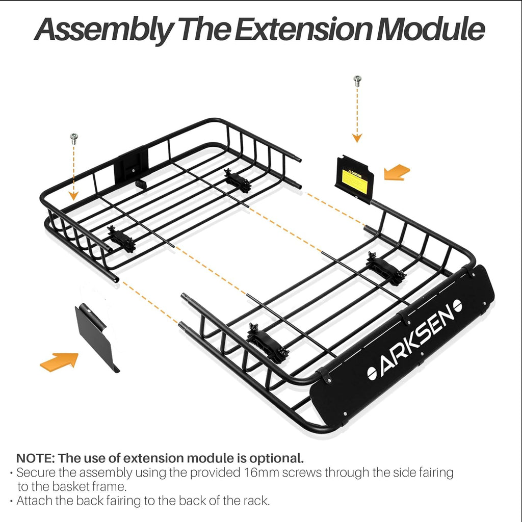 Roof Rack Cargo Basket with Soft-Shell Carrier for SUV Trucks Cars Black k7m