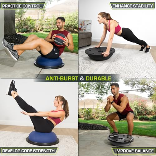 Balance Trainer Half Ball with Resistance Bands for Home Gym Workout k7m