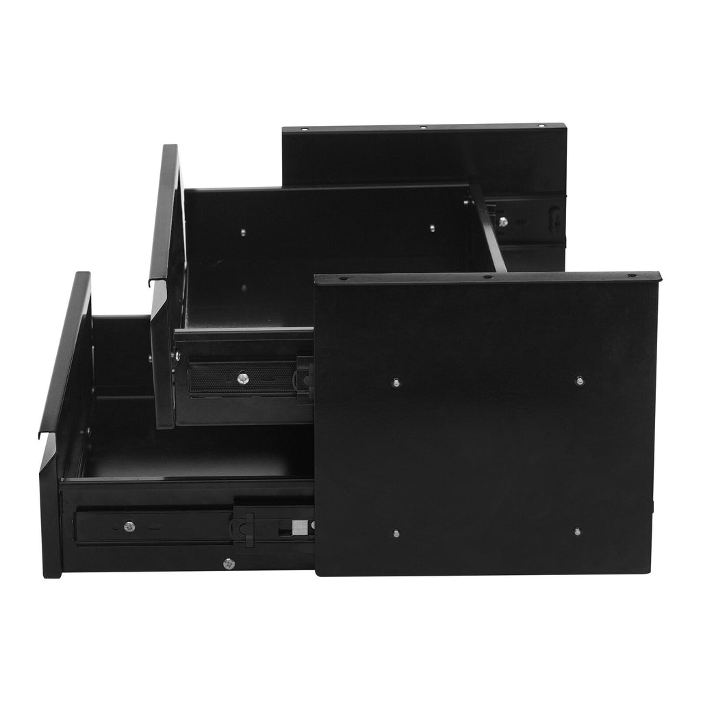 Under Desk Sliding Drawer Organizer, Black Steel Storage Tray a7