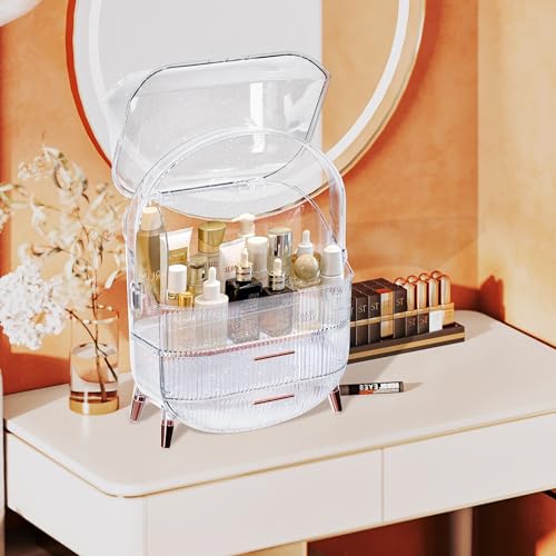 Makeup Organizer for Vanity Skincare Storage Crystal White k7