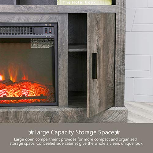 Electric Fireplace TV Stand Corner Console for TVs up to 42 Inch Rustic k7