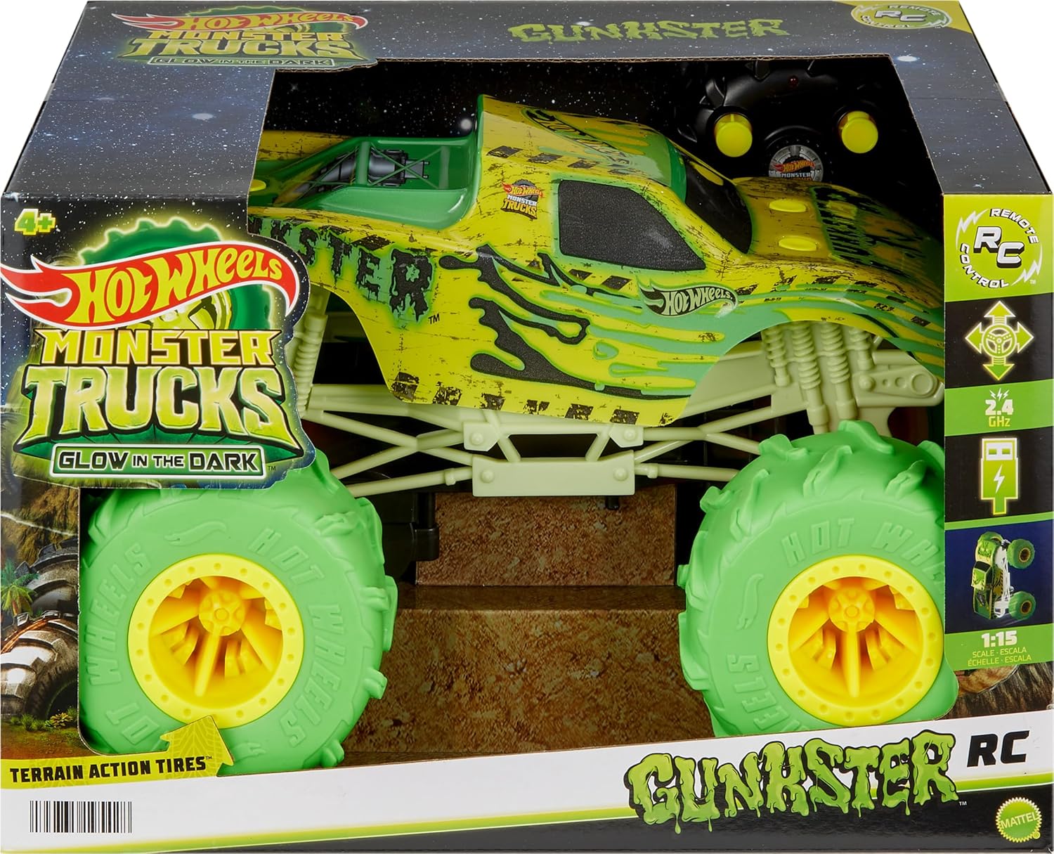 Monster Trucks RC Toy Remote Control Glowing Terrain Tires a7