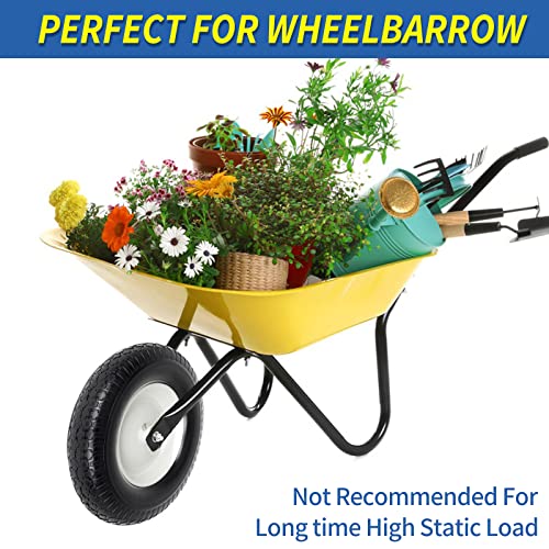 4.80/4.00-8" Flat-Free Solid Wheelbarrow Tire & Wheel, 3" Hub, 2 Pack k7m