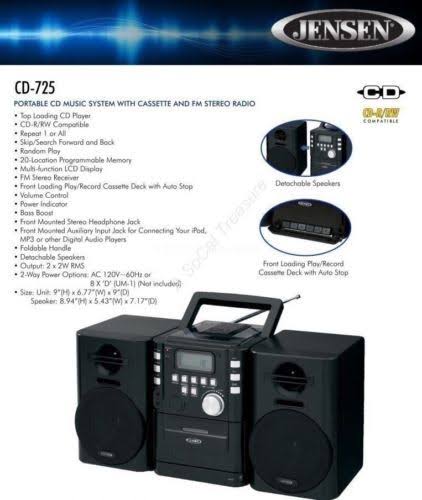 Portable CD Player with Cassette and FM Stereo k7