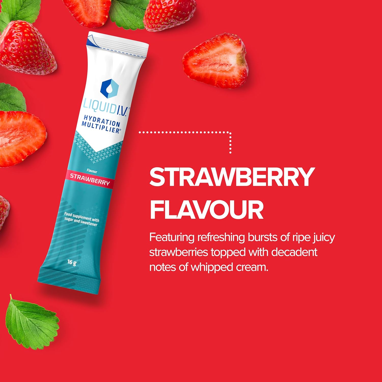 Strawberry Electrolyte Powder Mix Single-Serving Sachets k7