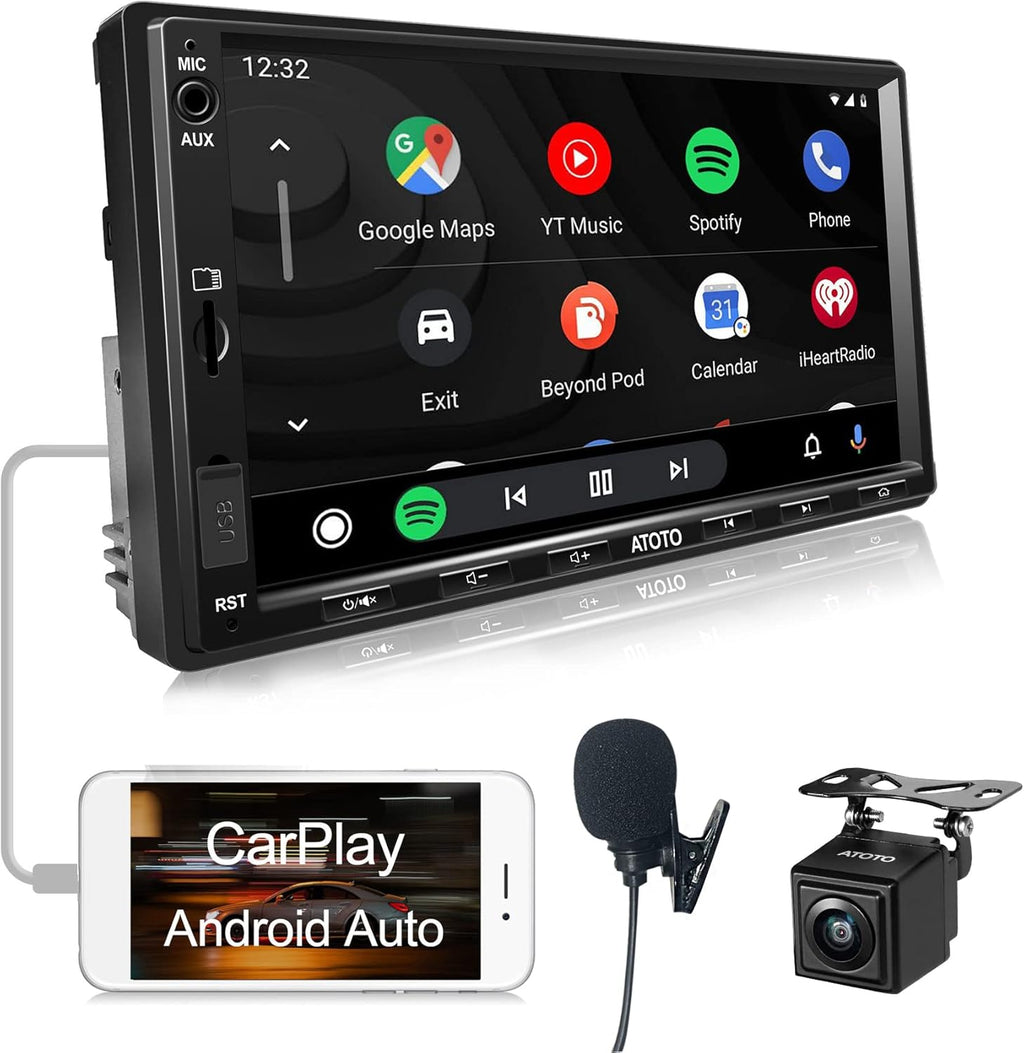 Wireless CarPlay Android Auto 7 Inch Car Stereo with Backup Camera q7