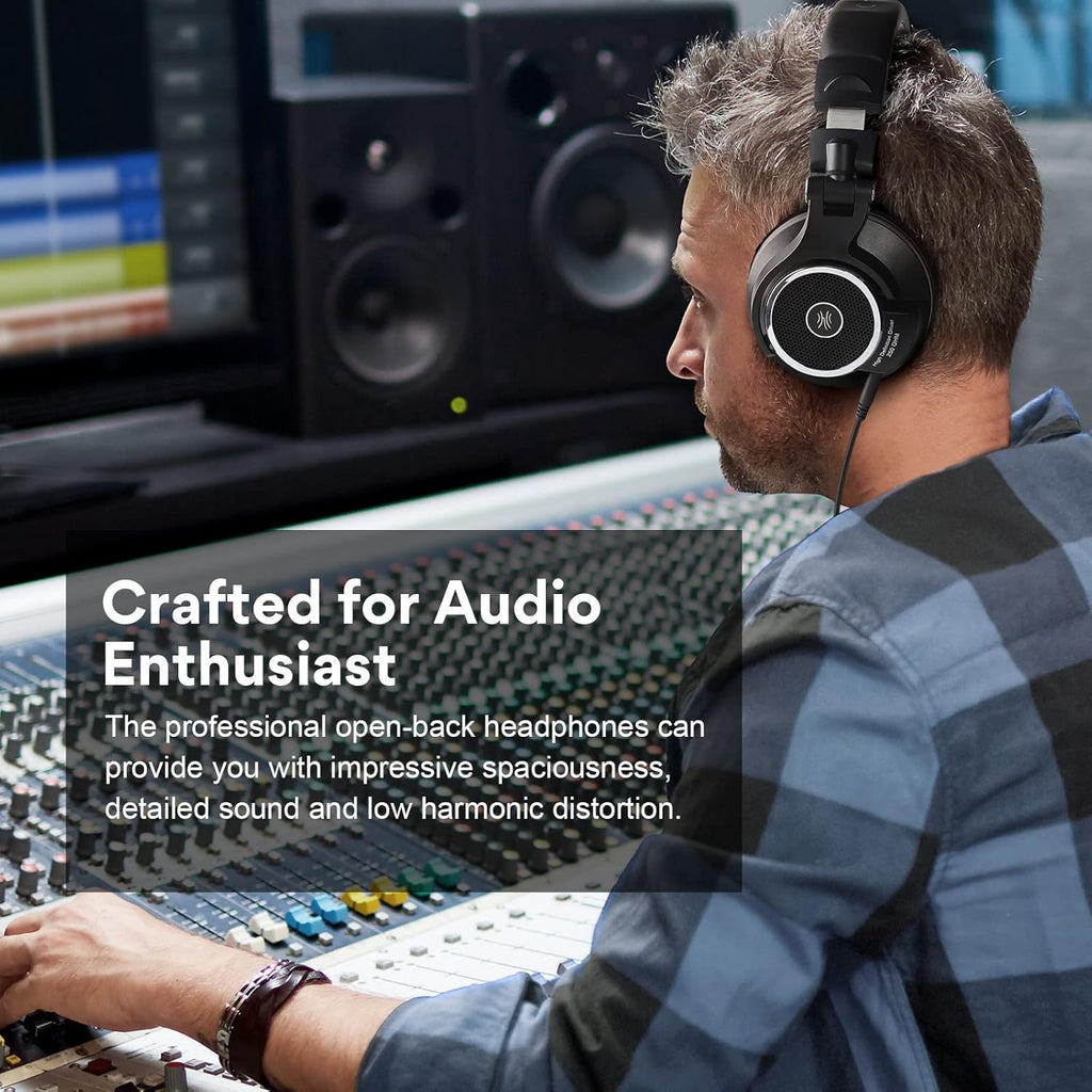 Studio Monitor Headphones for Mixing Mastering Editing, 250 Ohm, Velour Earmuffs, Wired Over Ear a7