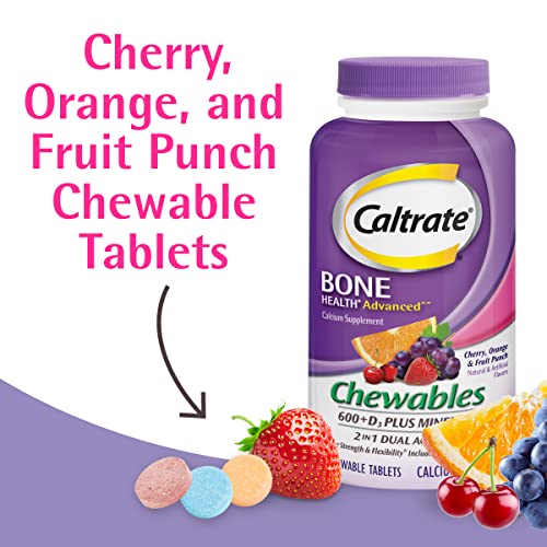 Calcium Vitamin D Chewable Supplement, Cherry Orange Fruit Punch 60 Count a7