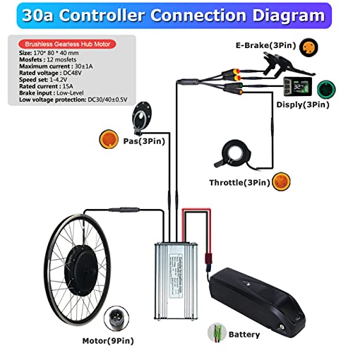 Electric Bike Conversion Kit 48V 1500W Rear Hub Motor 27.5 Inch Wheel k7
