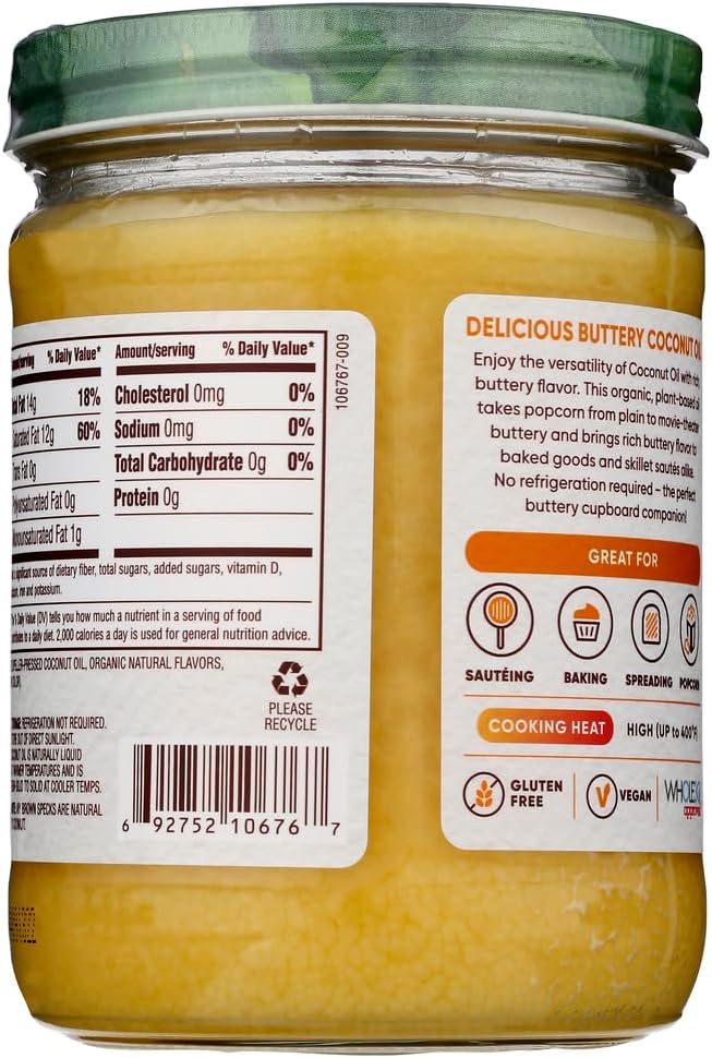 Organic Coconut Oil Buttery Flavor 14 fl oz Pack of 2 k7