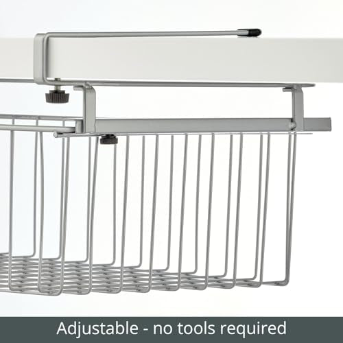 Metal Wire Under Shelf Storage Basket Organizer for Kitchen Cabinet a7
