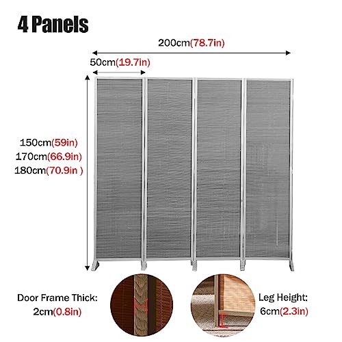 4 Panel Folding Room Divider Screen Freestanding Partition 6ft k7