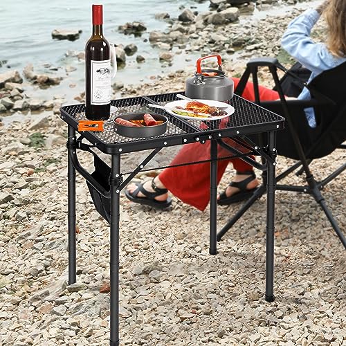 Folding Portable Grill Table for Camping BBQ Picnic, Lightweight Aluminum, Adjustable Heights 32x32 a7