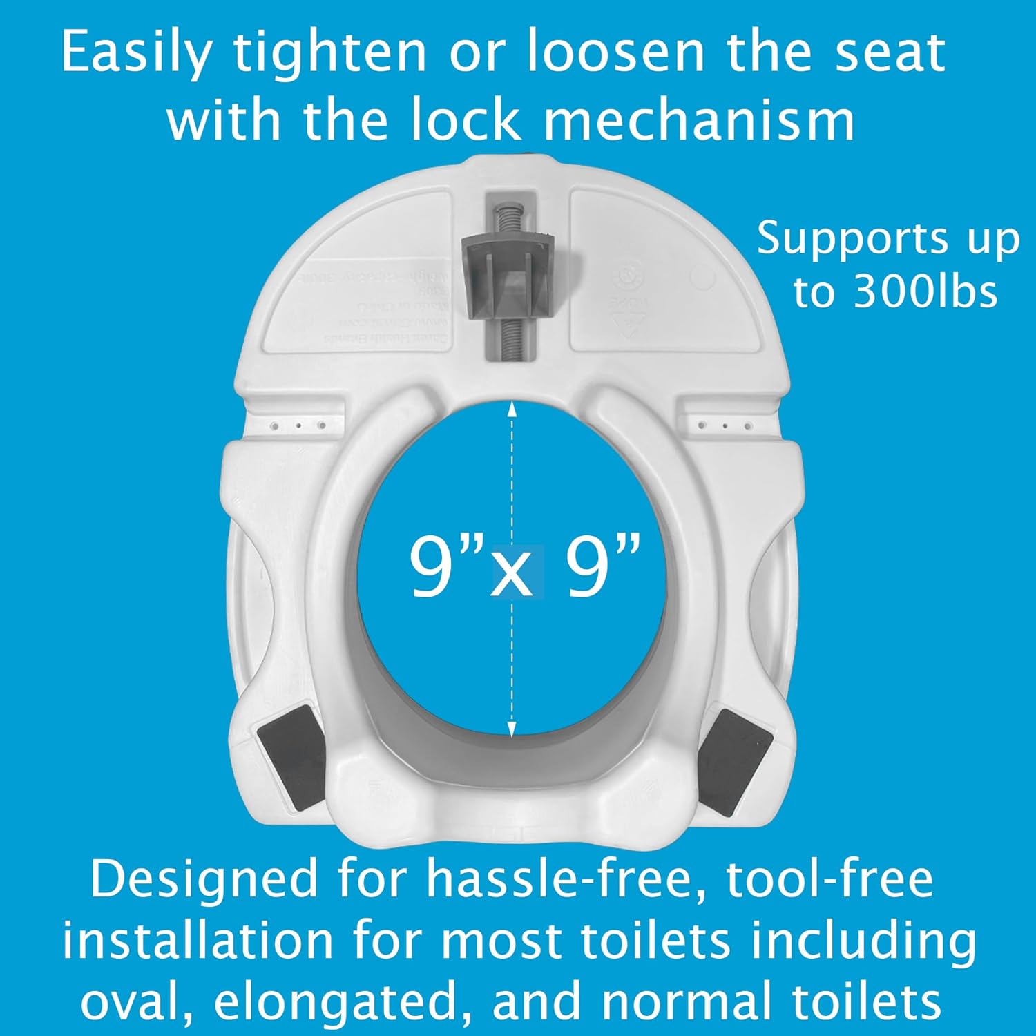 Raised Toilet Seat 5 Inch Lift Riser for Elderly White k7m