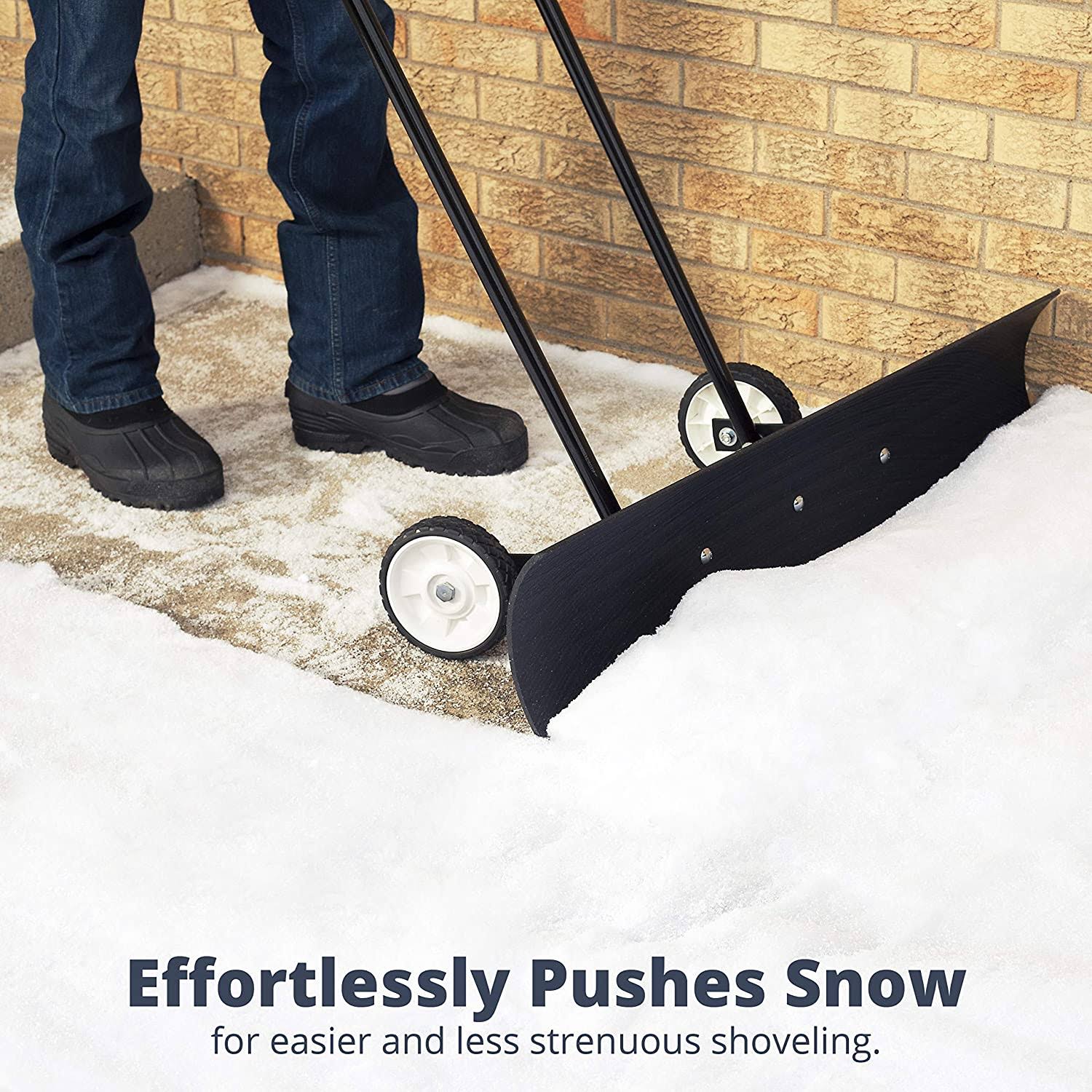 Snow Pusher 36-Inch Heavy Duty Bi-Directional Wheeled a7