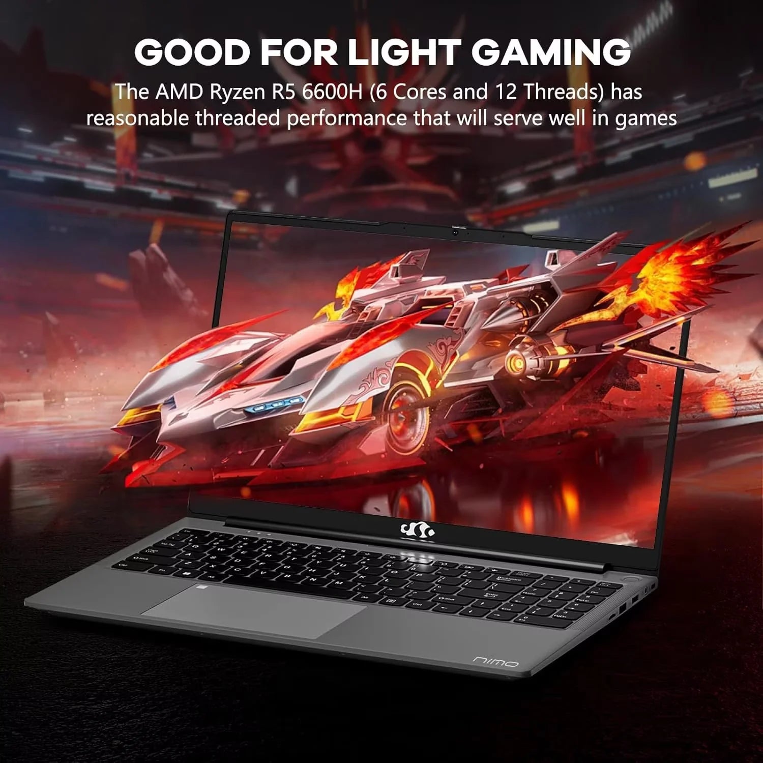 15.6" FHD 6-Core Gaming Laptop 32GB DDR5 2TB SSD Gray k7