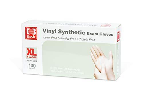 Clear Vinyl Exam Gloves Latex-Free Powder-Free Extra-Large Pack of 1000 k7
