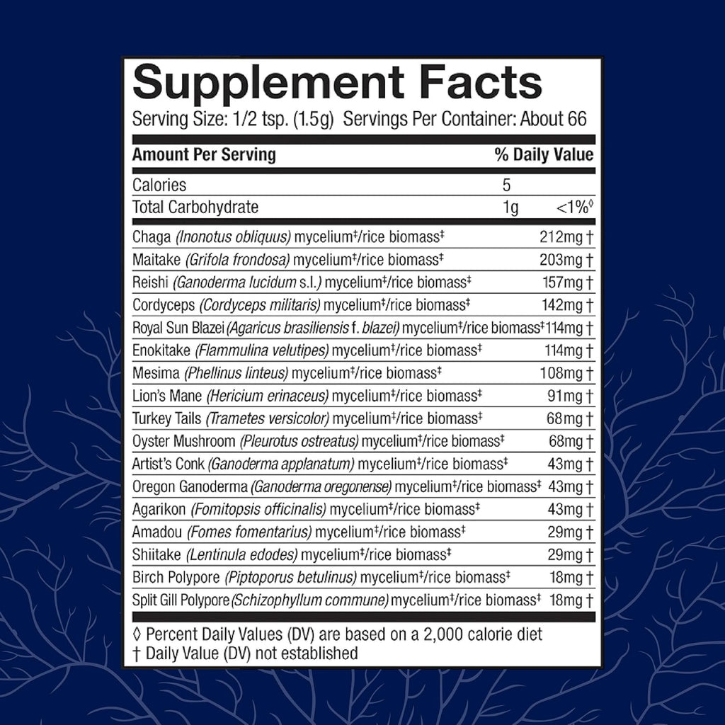 Mushroom Supplement Powder with 17 Species Blend 100g a7