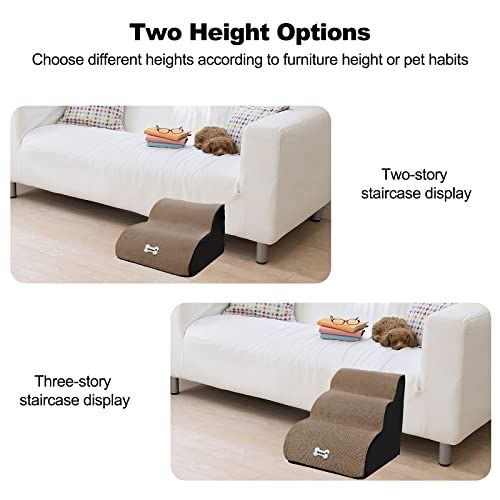 Pet Stairs 2 Tiers Washable Zippered Cover Removable Ramp Black k7