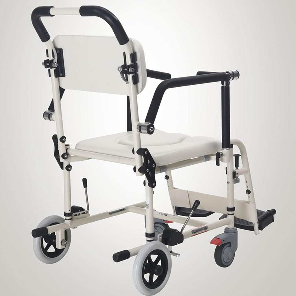 Bedside Toilet Rolling Shower Wheelchair for Elderly Transfer a7