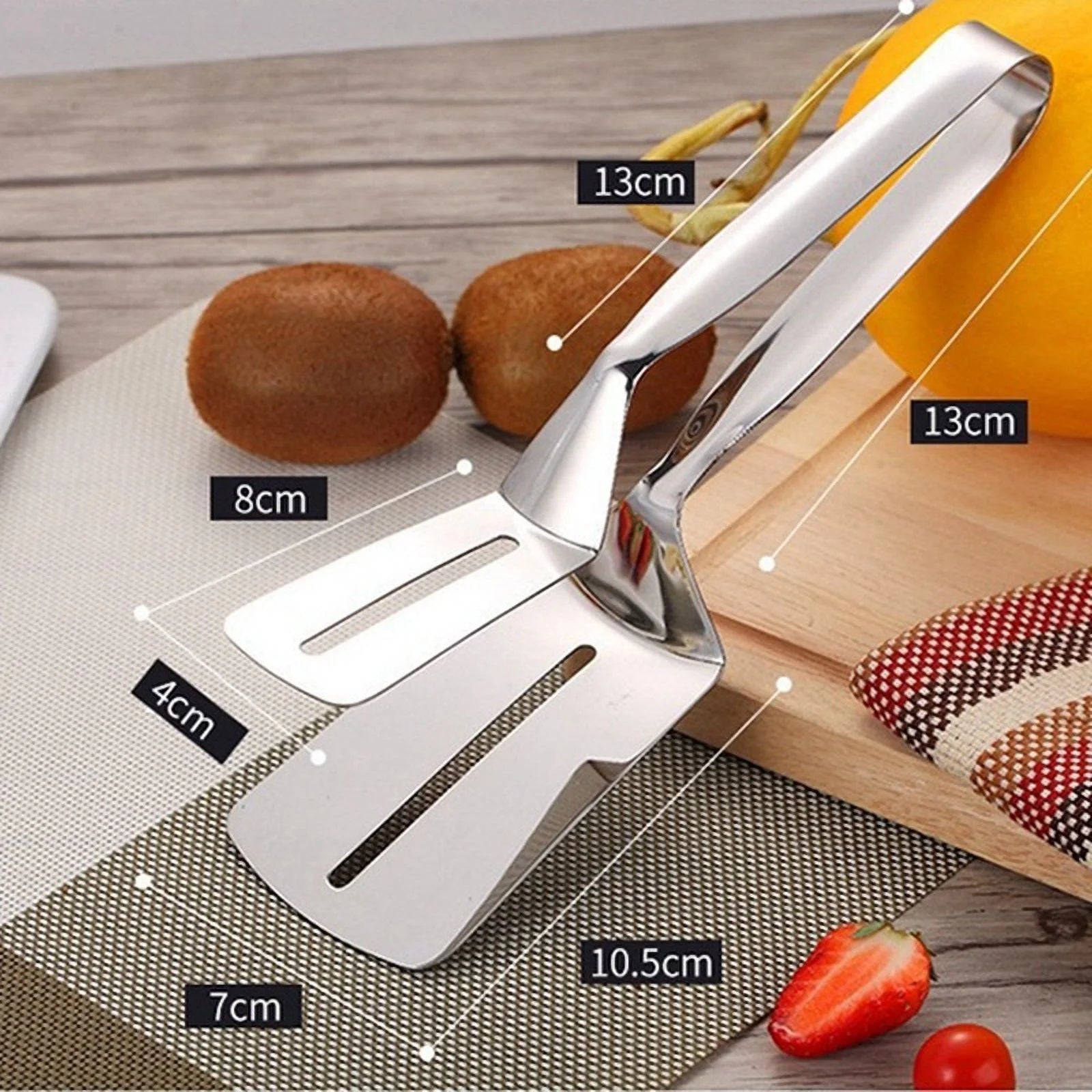 Stainless Steel Double-Sided Shovel Clip Kitchen Tongs a7
