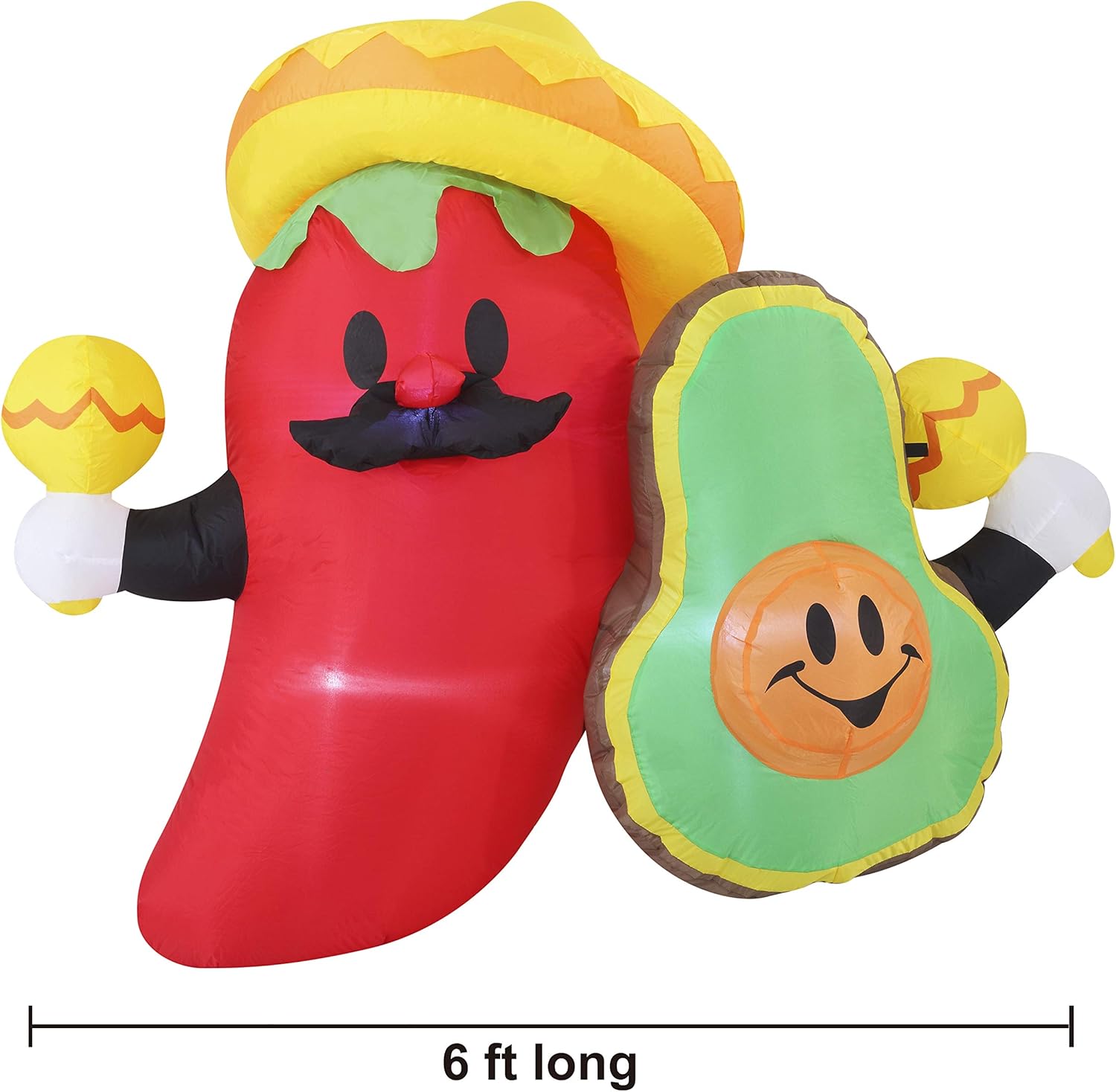 Inflatable Avocado Chili Decoration 6ft LED Party Yard a7