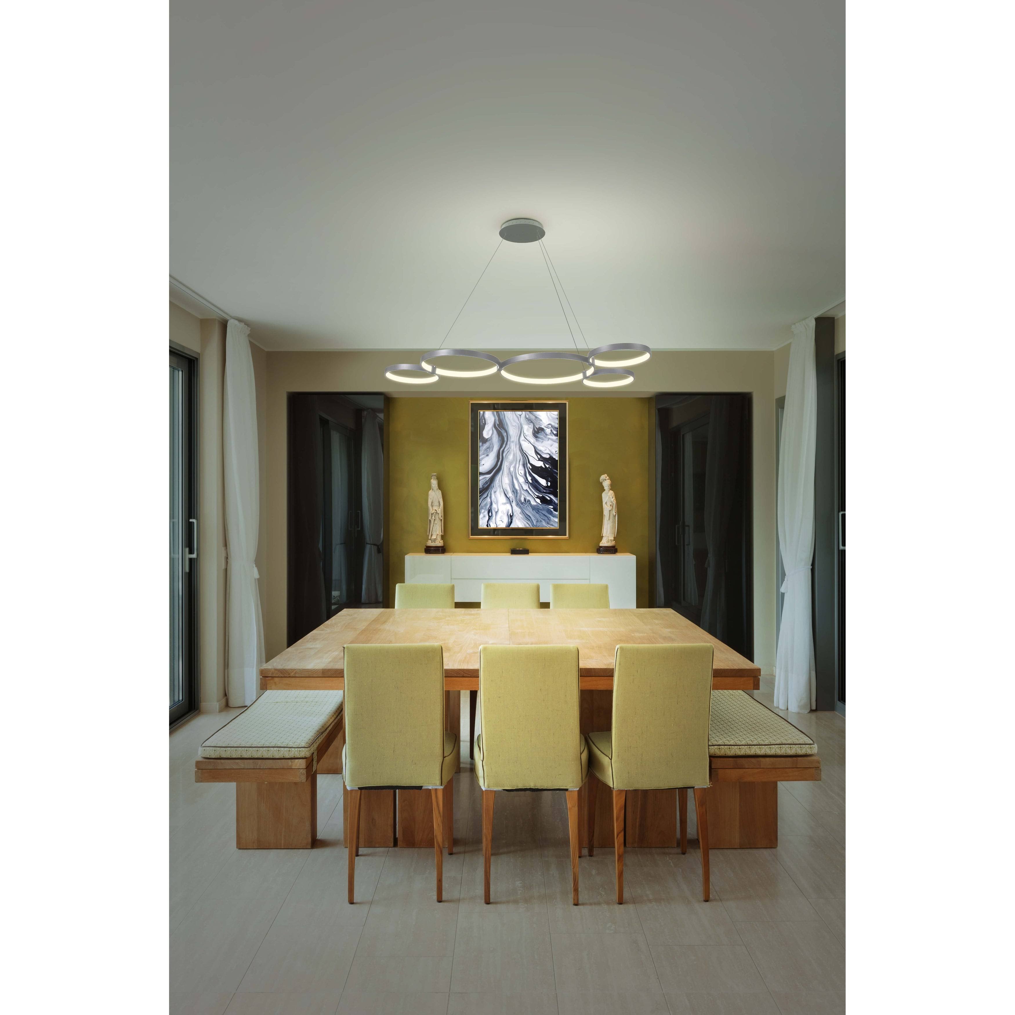 Modern LED Multi-Ring Chandelier Silver a7