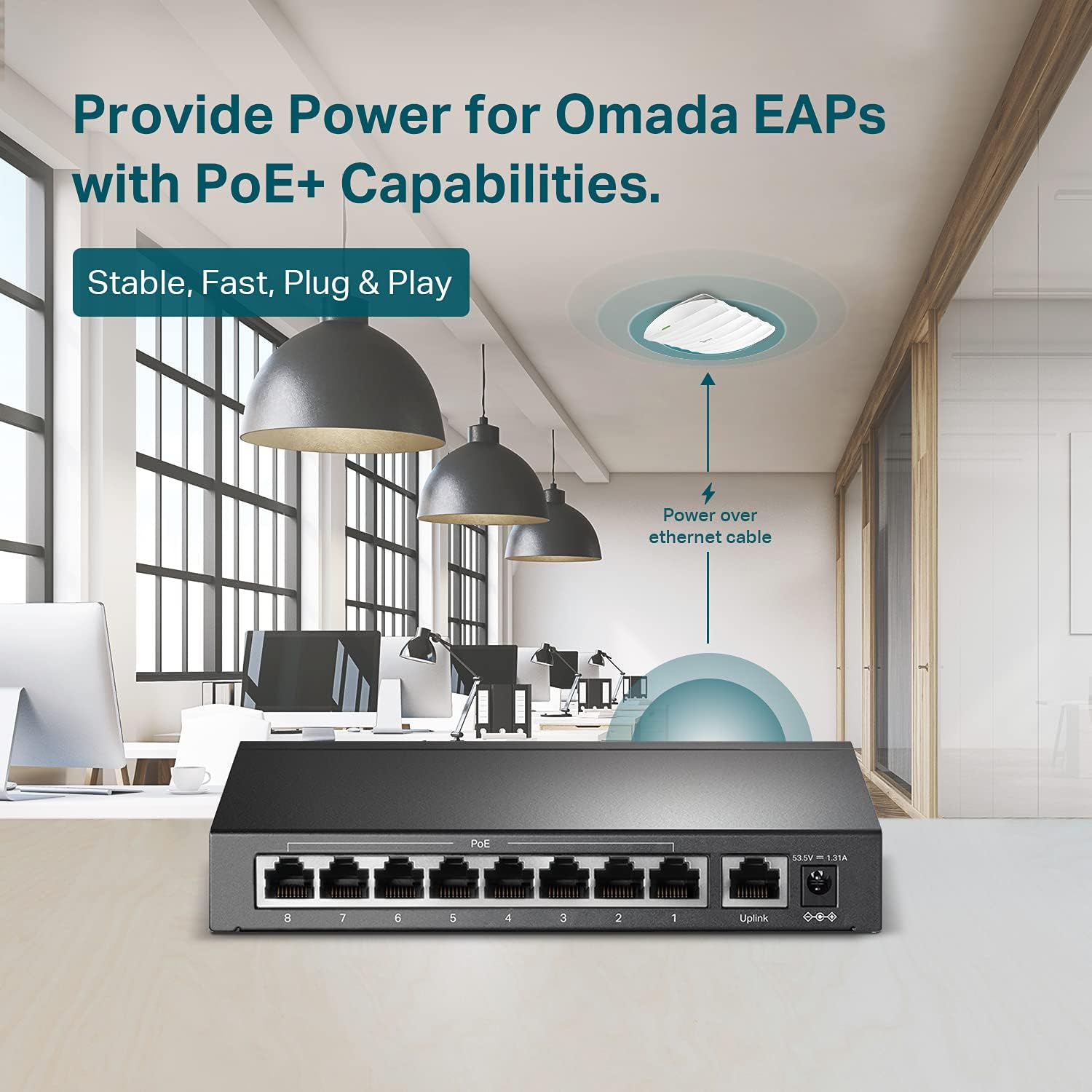 9 Port PoE+ Switch 65W Metal 2 Pack k7