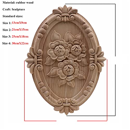 Wooden Floral Carving Wall Decor 10x55cm a7