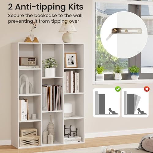 Reversible Bookcase with Anti-tip Kits, White q7