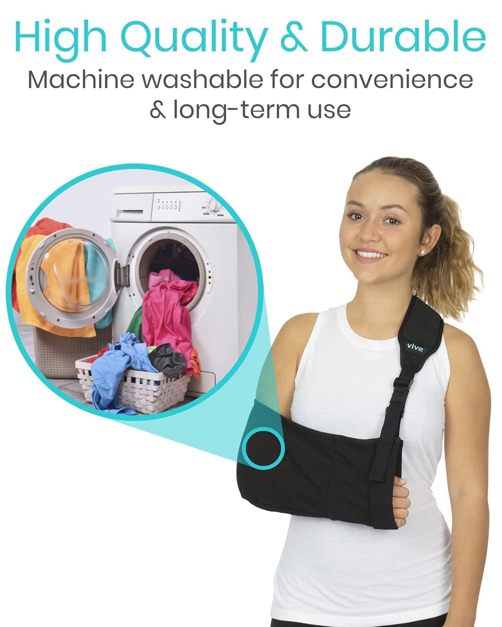 Arm Sling Shoulder Immobilizer Left Right Adjustable Padded Straps Black k7