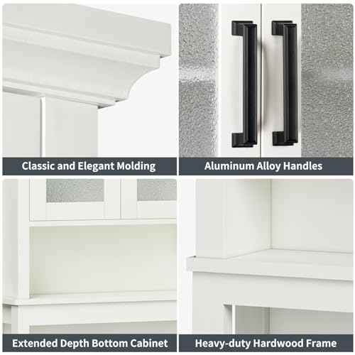Over The Toilet Storage Cabinet with Glass Doors and Adjustable Shelf Espresso k7