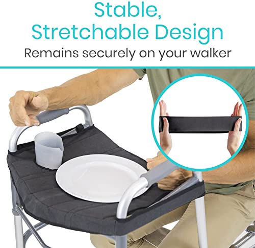 Walker Tray for Folding Standard Walkers with Basket and Cup Holder k7m