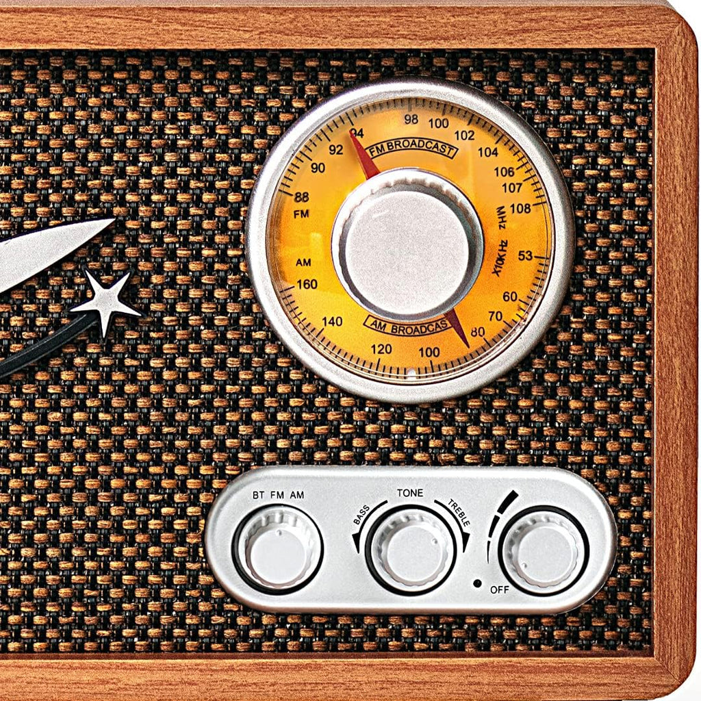 Vintage Wood AM FM Bluetooth Radio k7