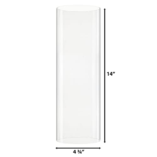 Glass Open Ended Hurricane Candleholder Bottomless Cylinder Sleeve Clear Chimney Shade Tube Cover k7m