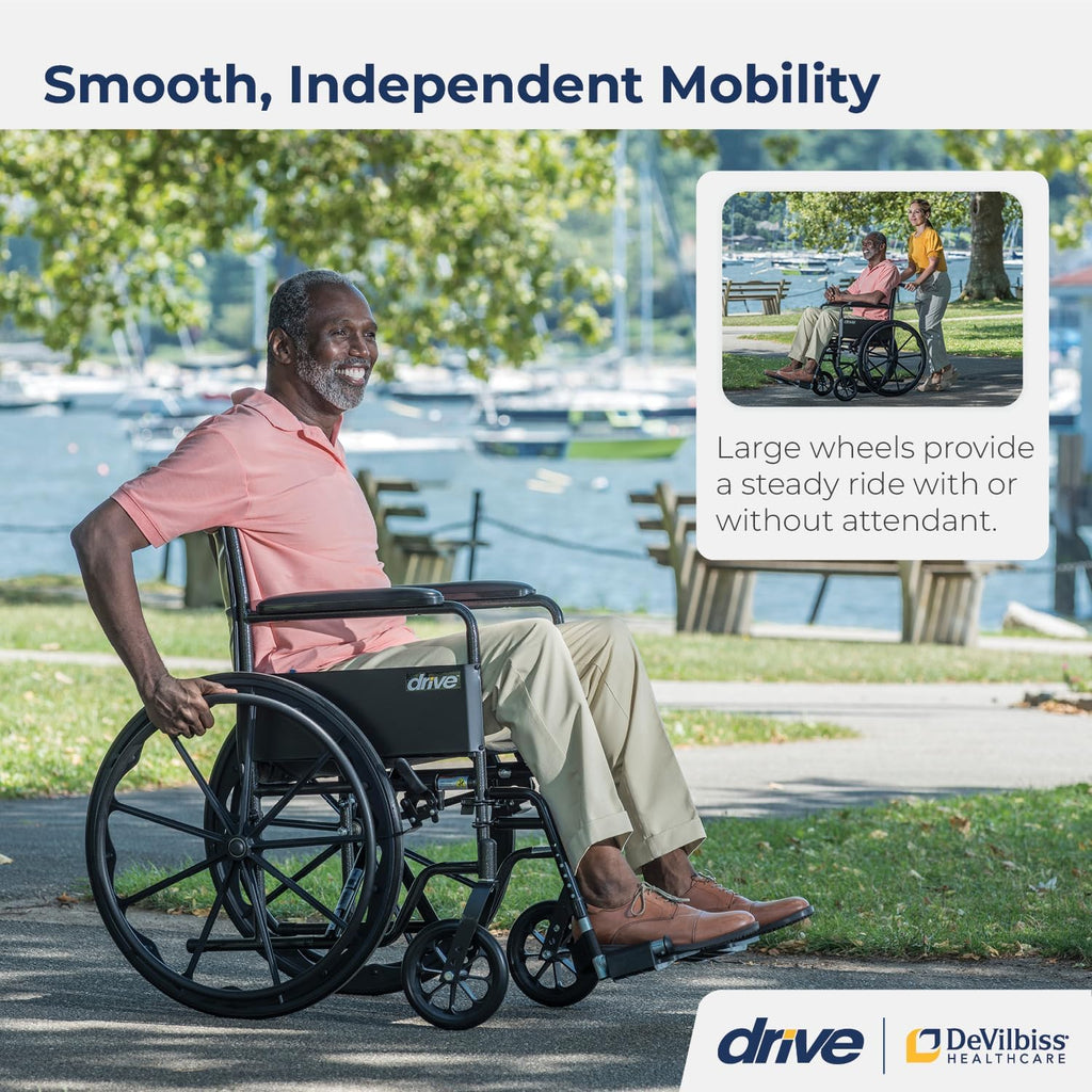 Folding Transport Wheelchair with Removable Footrest Commode Chair k7m