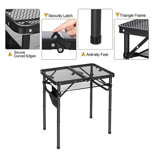 Folding Portable Grill Table for Camping BBQ Picnic, Lightweight Aluminum, Adjustable Heights 32x32 a7