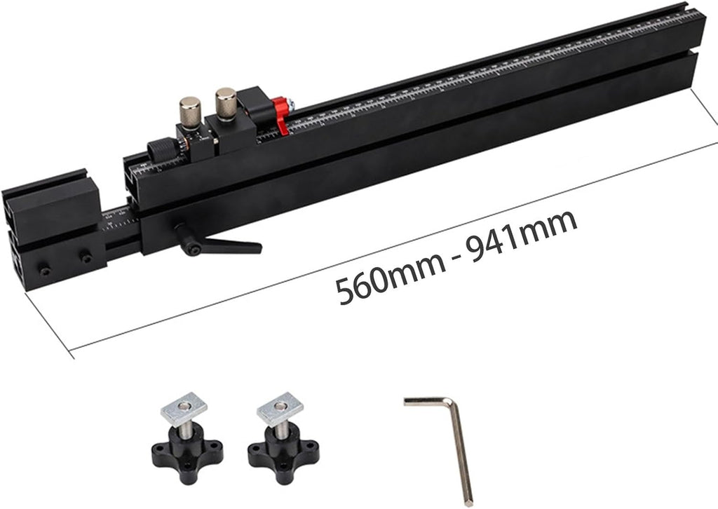 Table Saw Miter Gauge Fence Telescoping 941mm Double Sided Scale Extended Support k7p