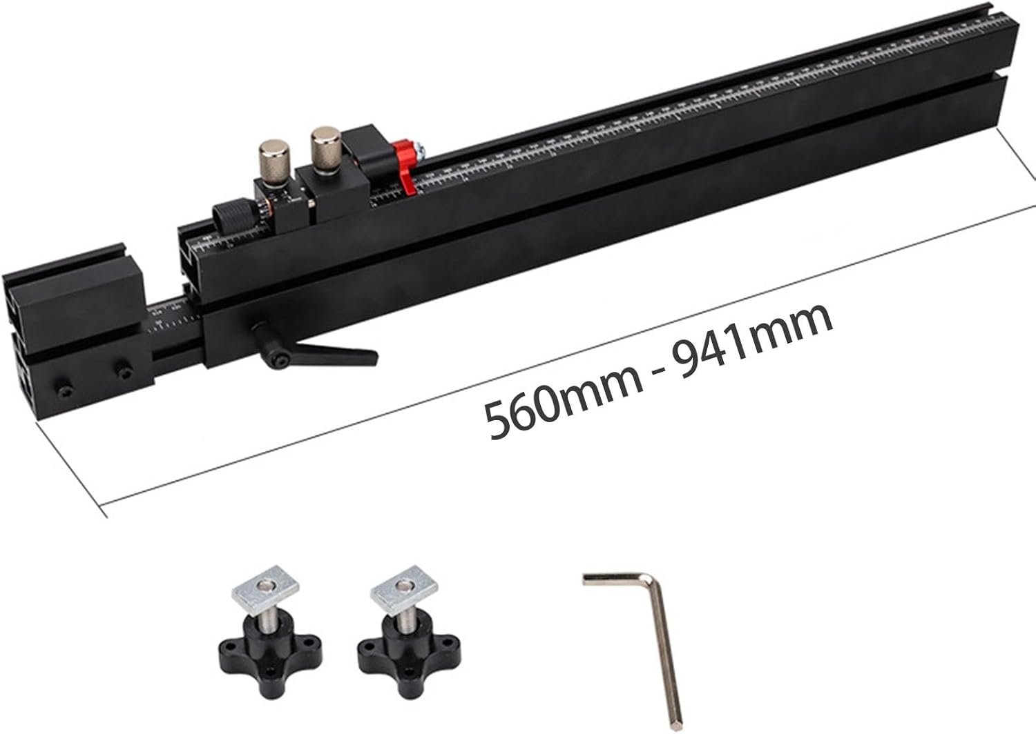 Table Saw Miter Gauge Fence Telescoping 941mm Double Sided Scale Extended Support k7p