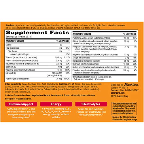 Dietary Supplement Fizzy Drink Mix with Vitamin C, Raspberry, 30 Count x2 k7