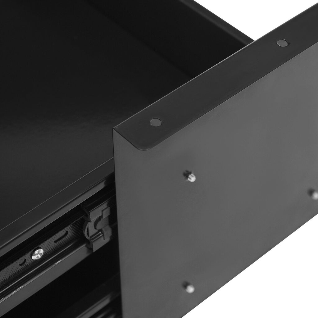 Under Desk Sliding Drawer Organizer, Black Steel Storage Tray a7