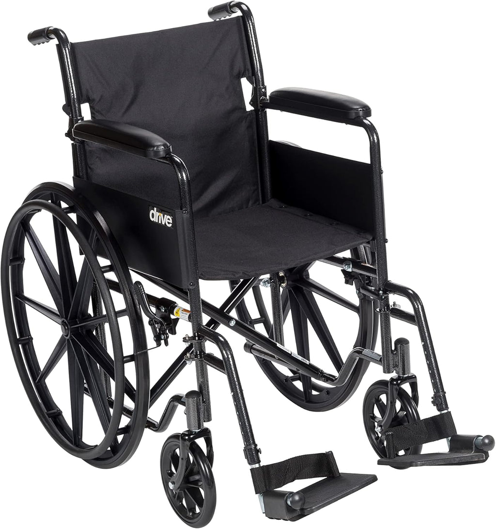 Folding Transport Wheelchair with Removable Footrest Commode Chair k7m