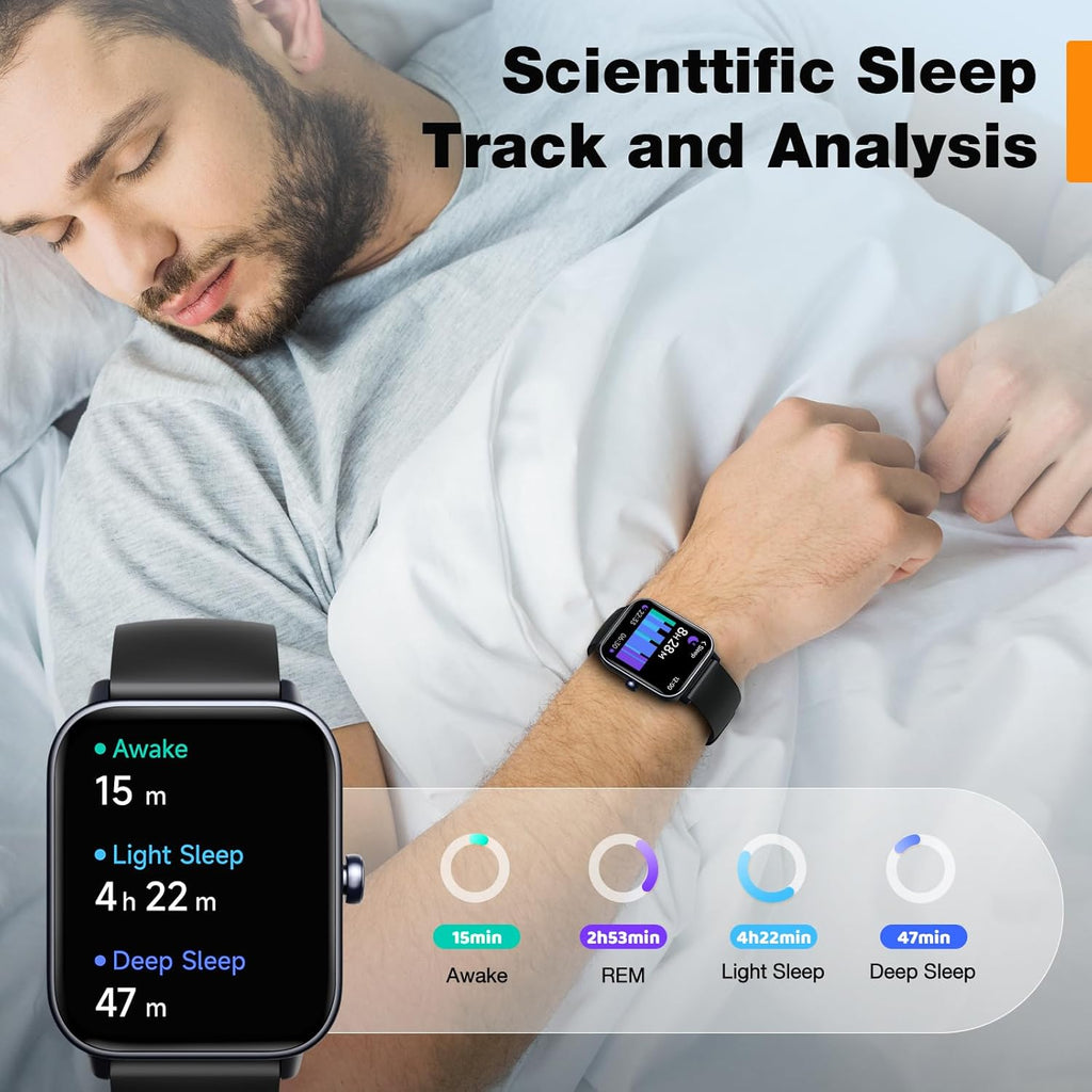 Smart Watch 1.8" Touchscreen Fitness Tracker Blood Oxygen Heart Rate Monitor a7